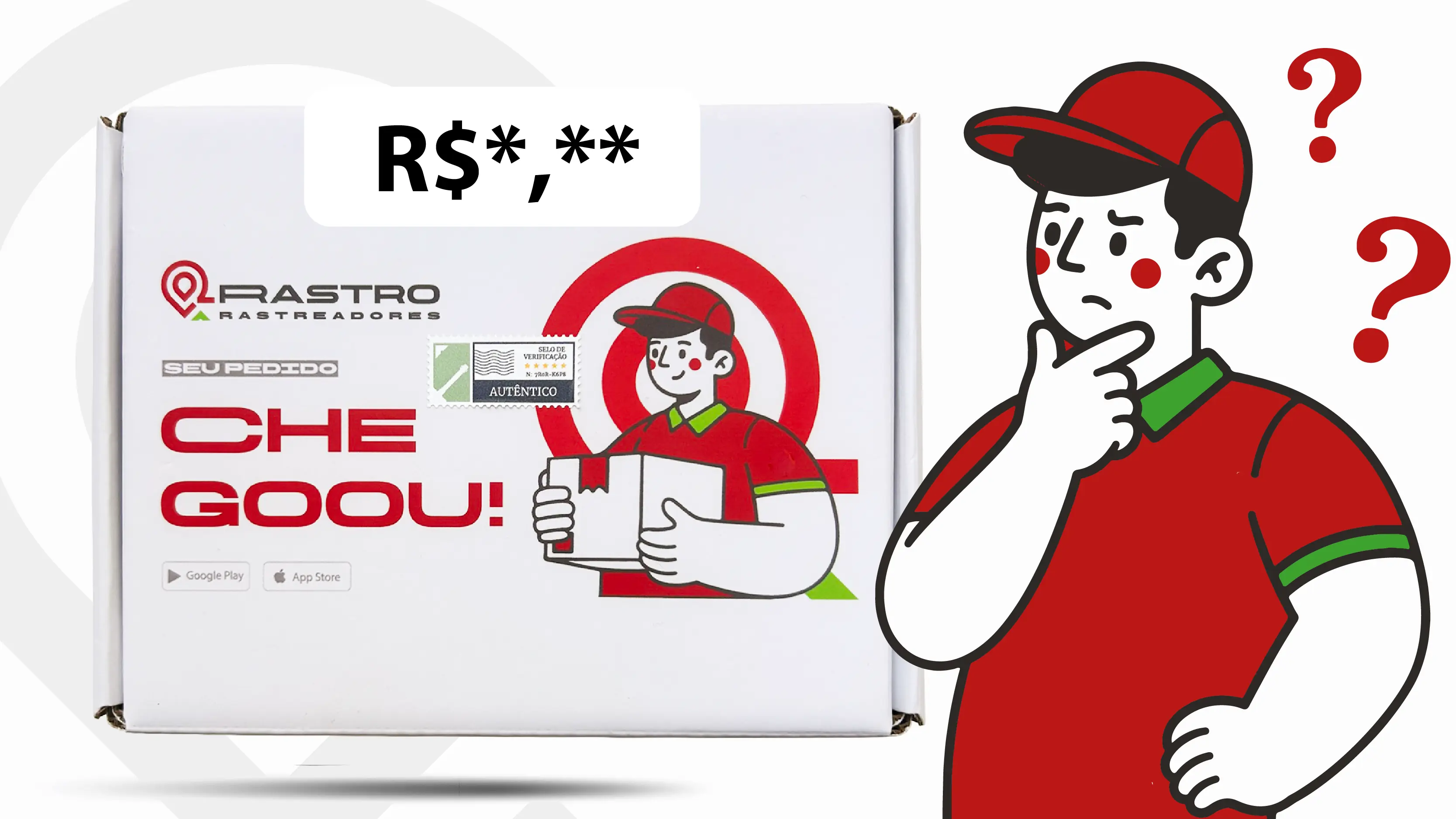 Ilustração dos componentes de aquisição, ativação e serviço no custo total do rastreador.